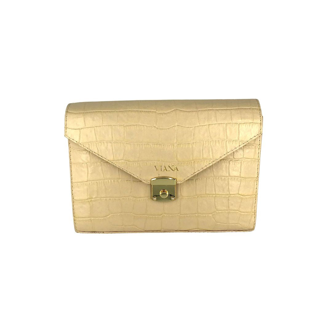 Lena mini bag - beige croco embossed