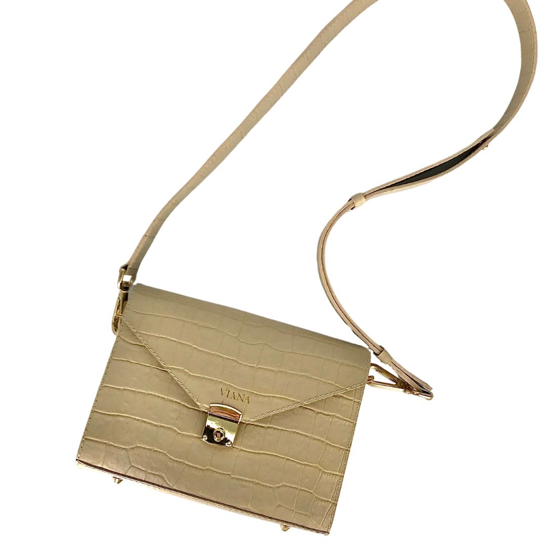 Lena mini bag - beige croco embossed