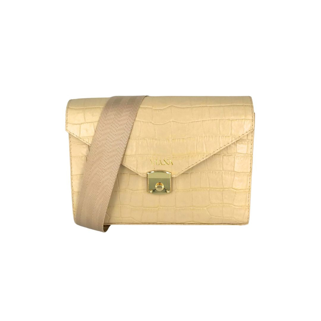 Lena mini bag - beige croco embossed