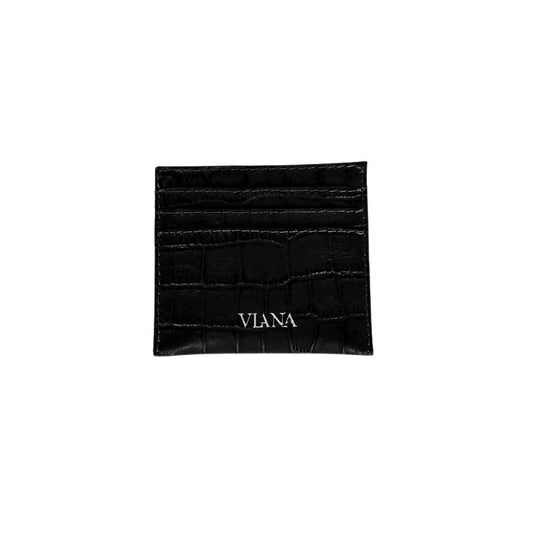 Card holder - black croco embossed