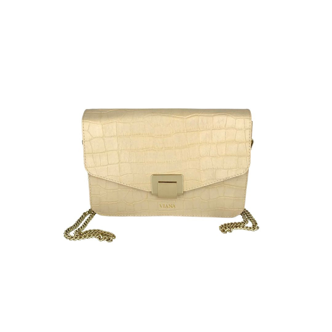 Sophie medium bag -  beige croco embossed