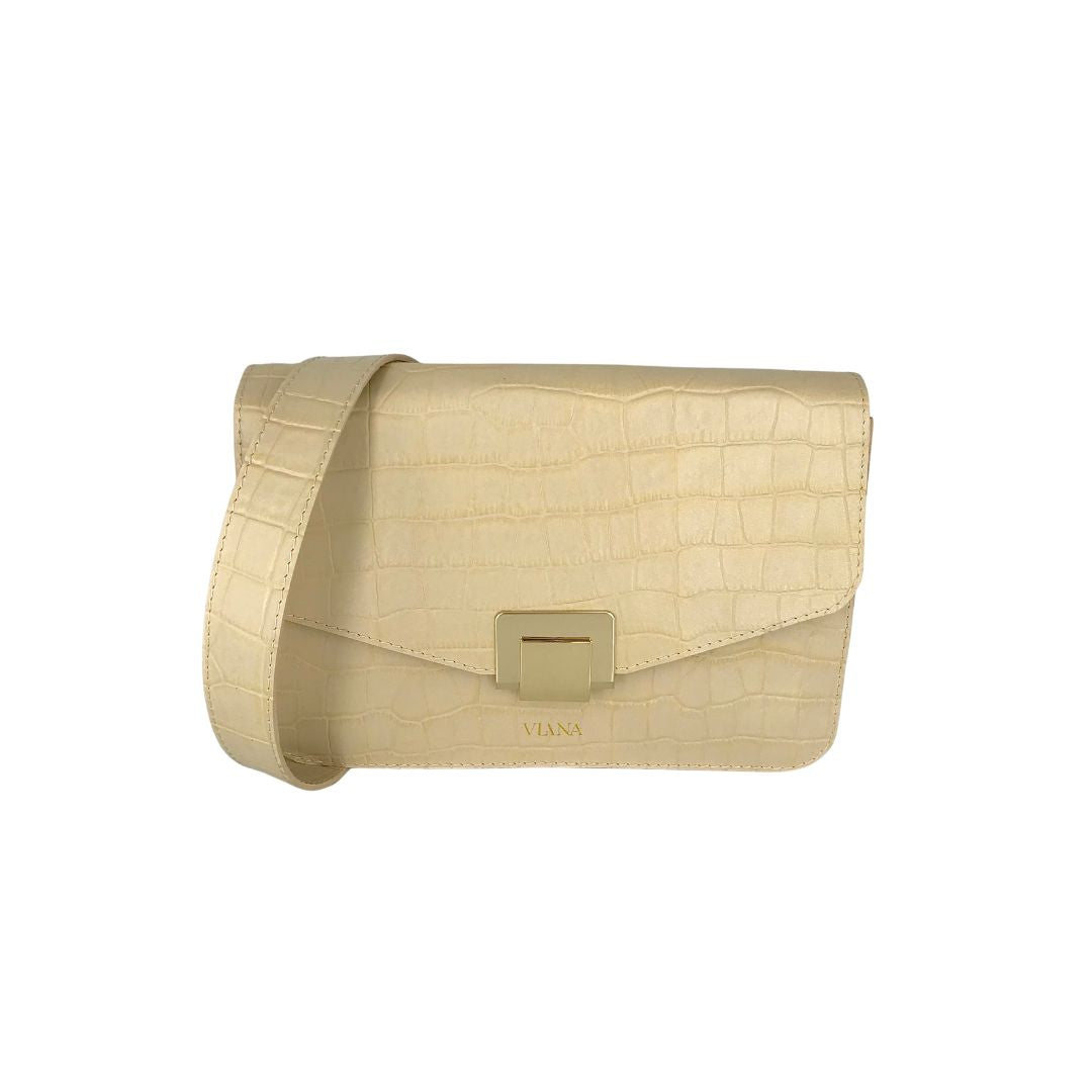 Sophie medium bag -  beige croco embossed