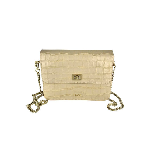 Sophie mini bag - beige croco embossed leather