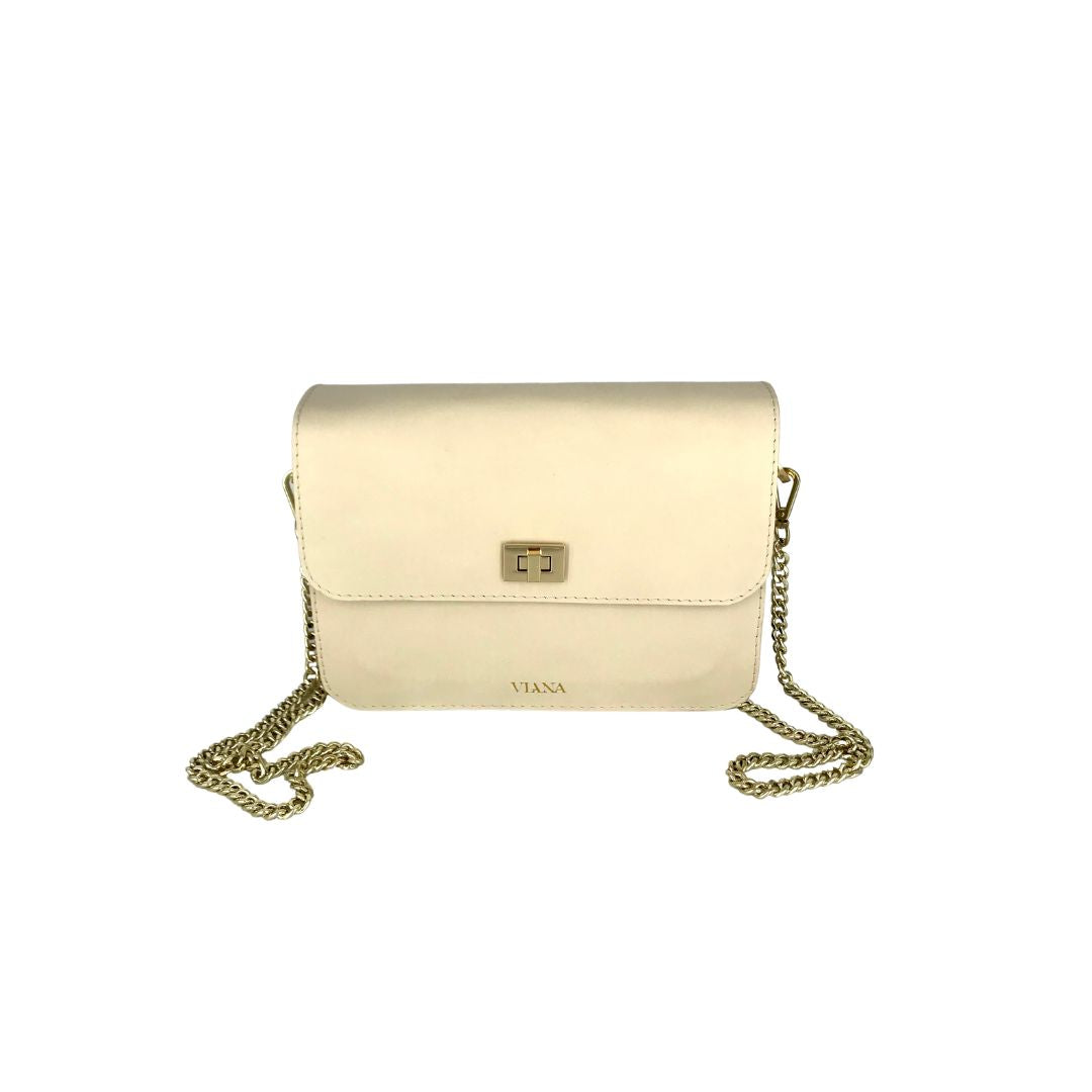 Sophie mini bag - beige with gold chain strap