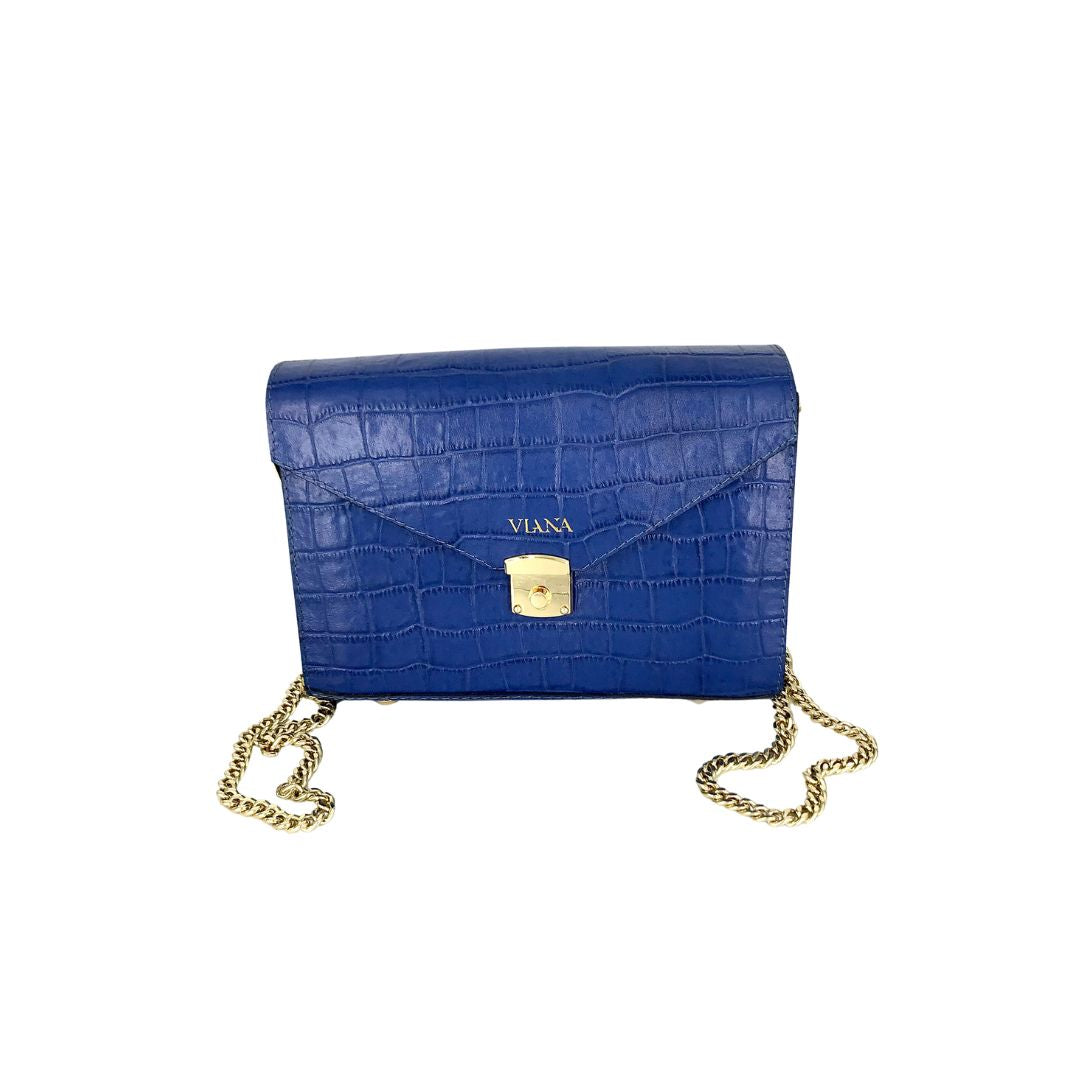 Lena mini bag - blue croco embossed