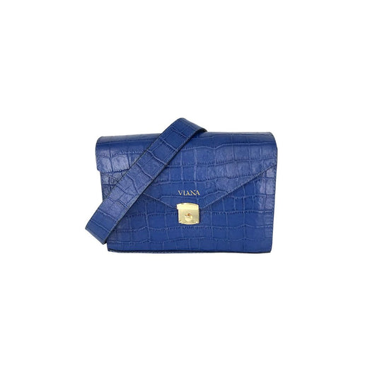 Lena mini bag - blue croco embossed