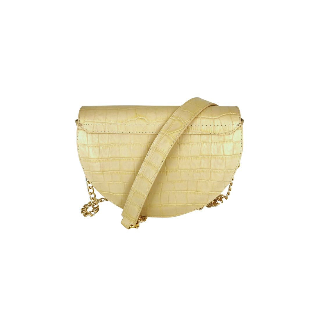 HALFMOON mini beige croco leather ba