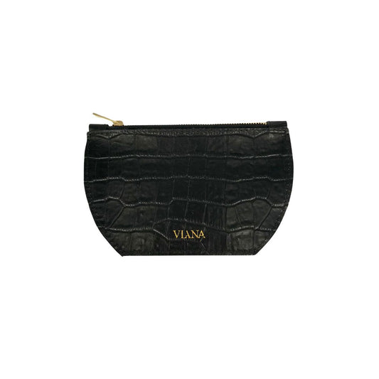 Pouch -  black croco embossed